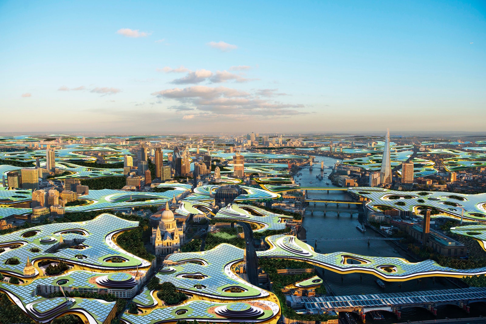futuristic job scenery