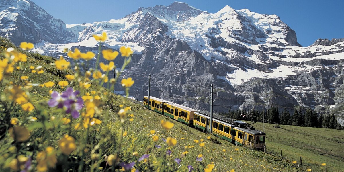 swiss train scene