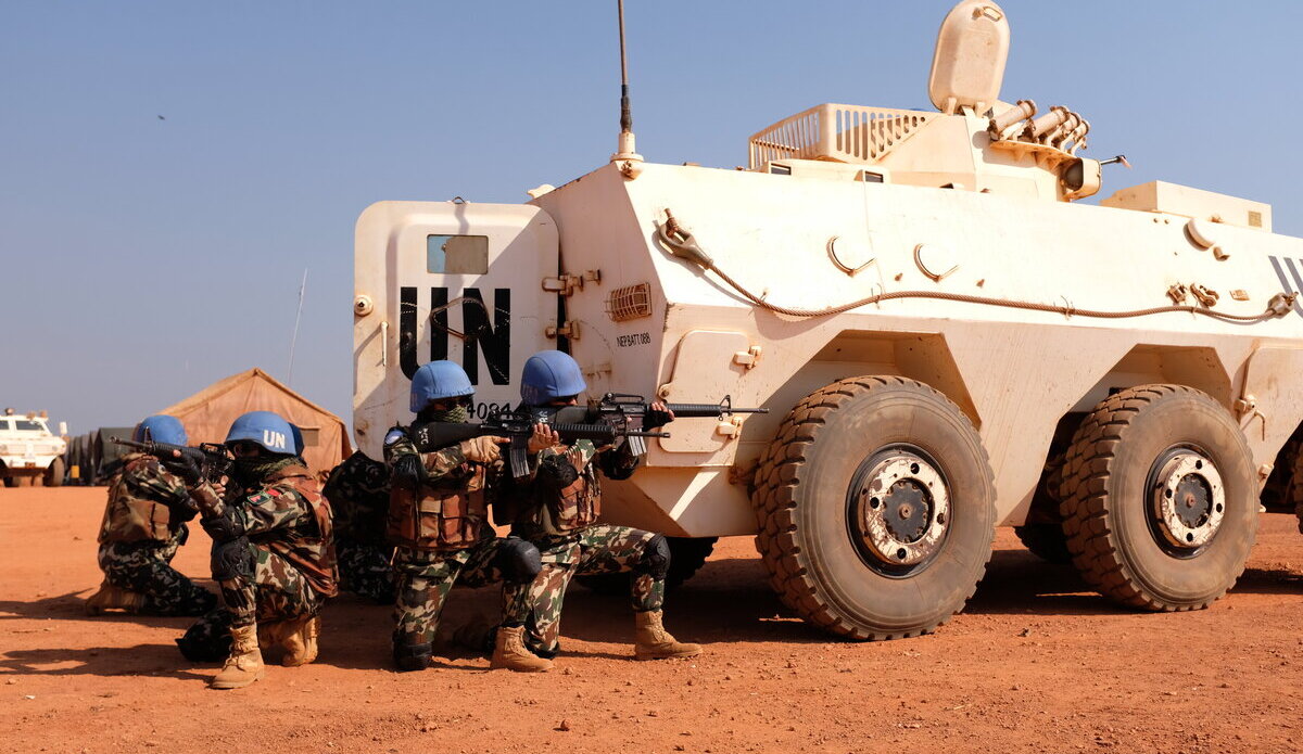African military training camp in a Central African setting