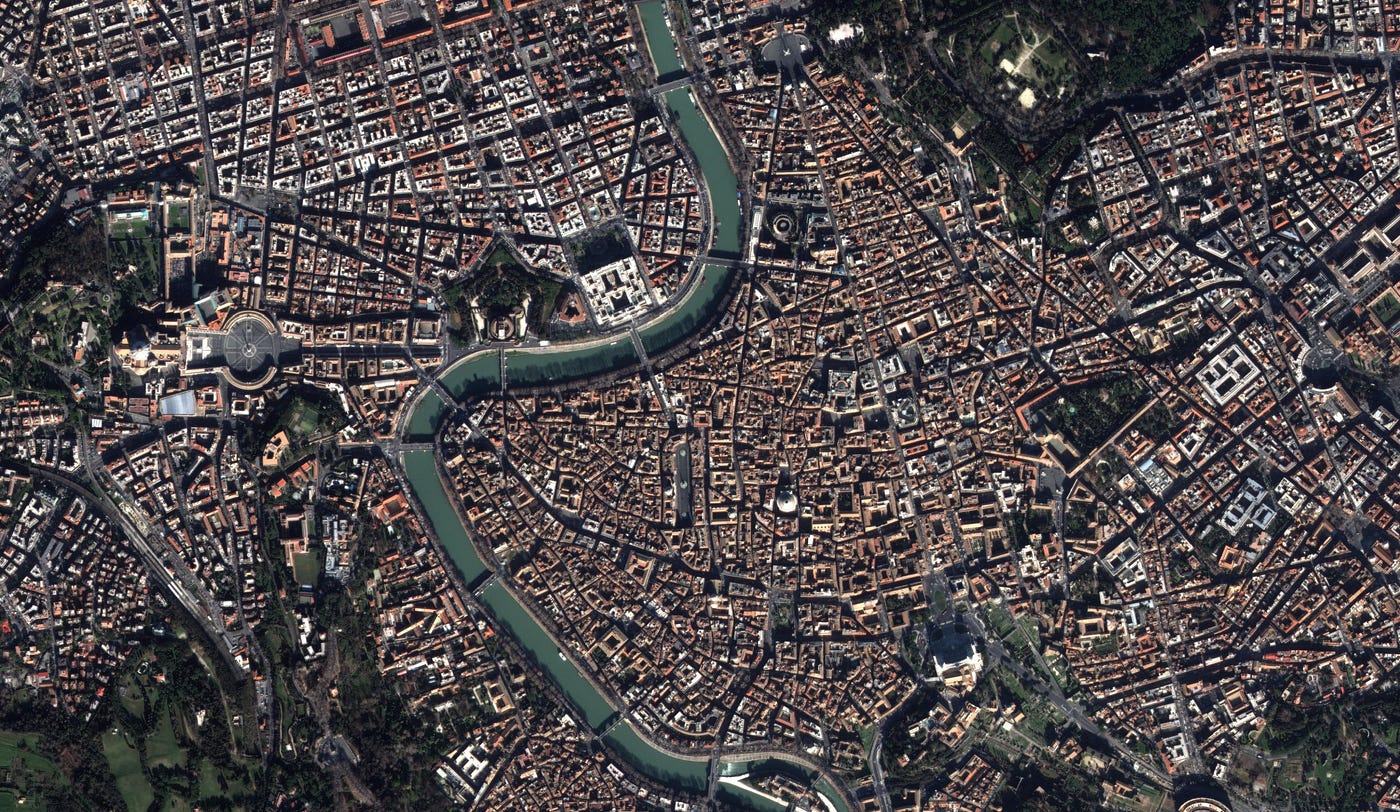 satellite view of urban surveillance