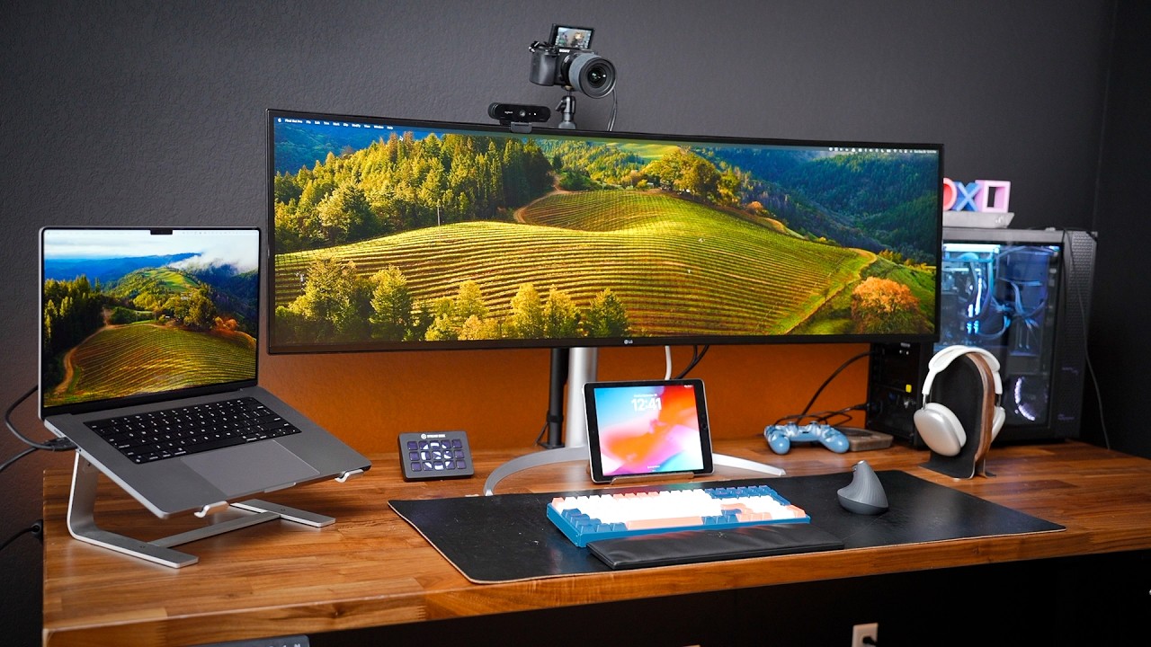 scenic tech laptop workspace