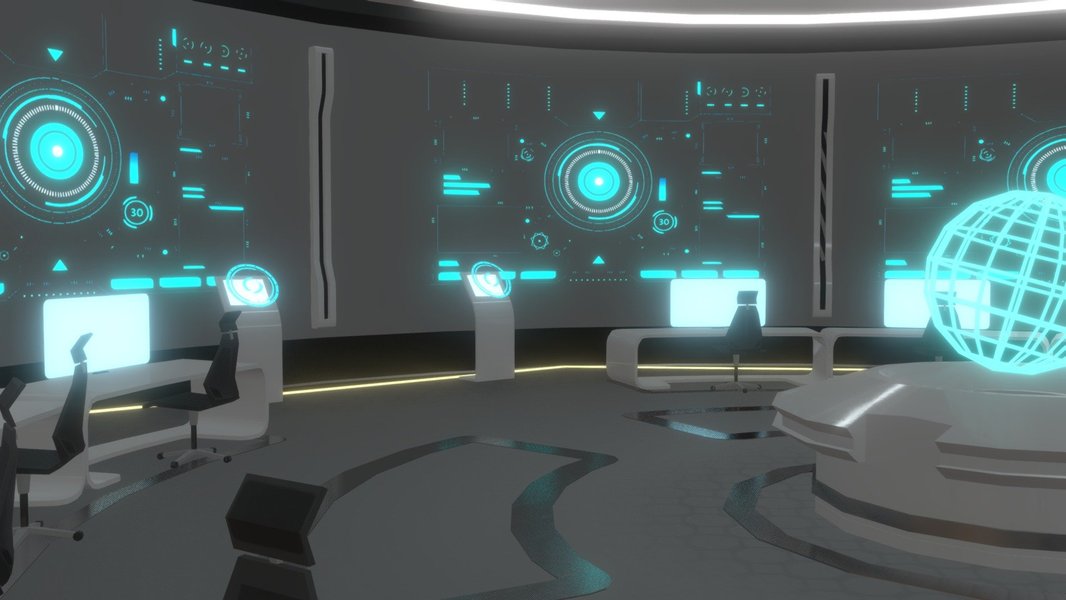 futuristic computer lab