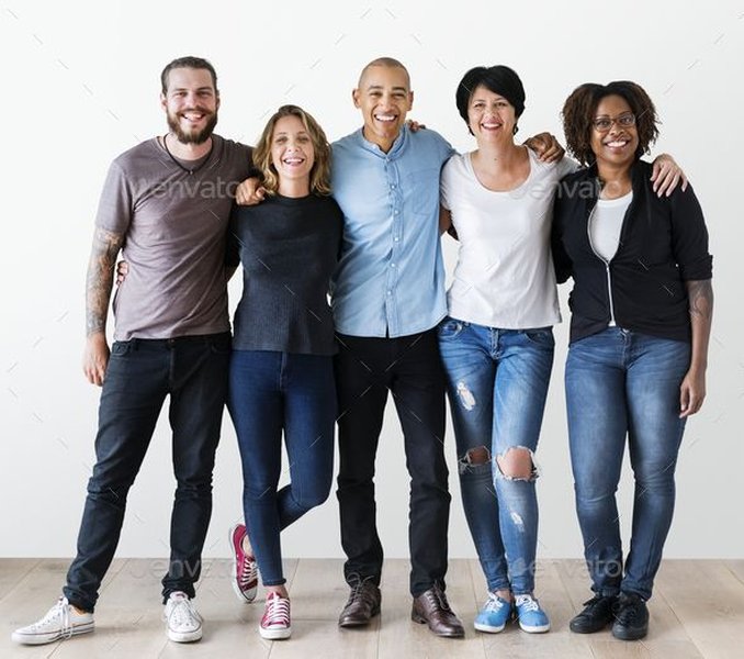 diverse people portrait group