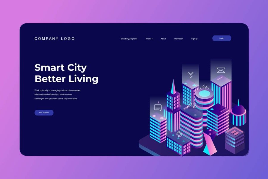 Isometric illustration for a modern landing page