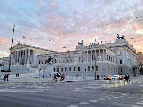 Austrian politician in traditional town setting