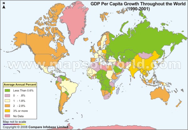 world map showing economic data