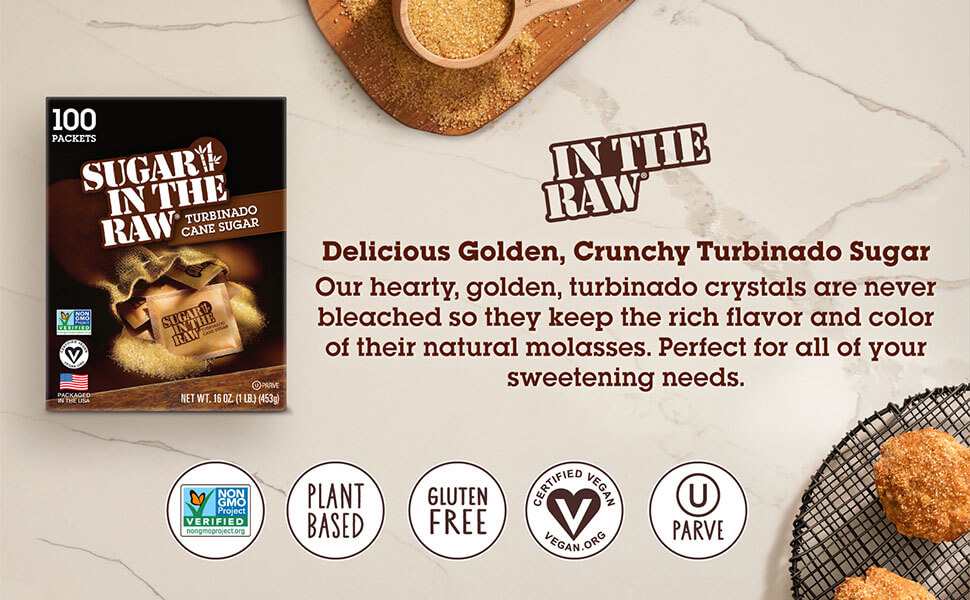 sugar crystals and raw food ingredients