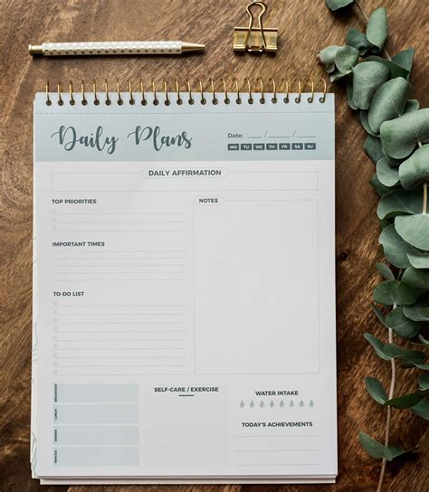 Buy Spiral Daily Planner Agenda Notepad - 100 Undated Tear-Off Sheets ...