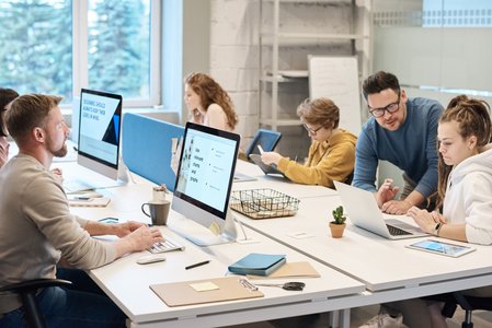 digital marketing agency workspace