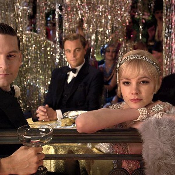 Scene from Baz Luhrmann's The Great Gatsby showing a lavish party