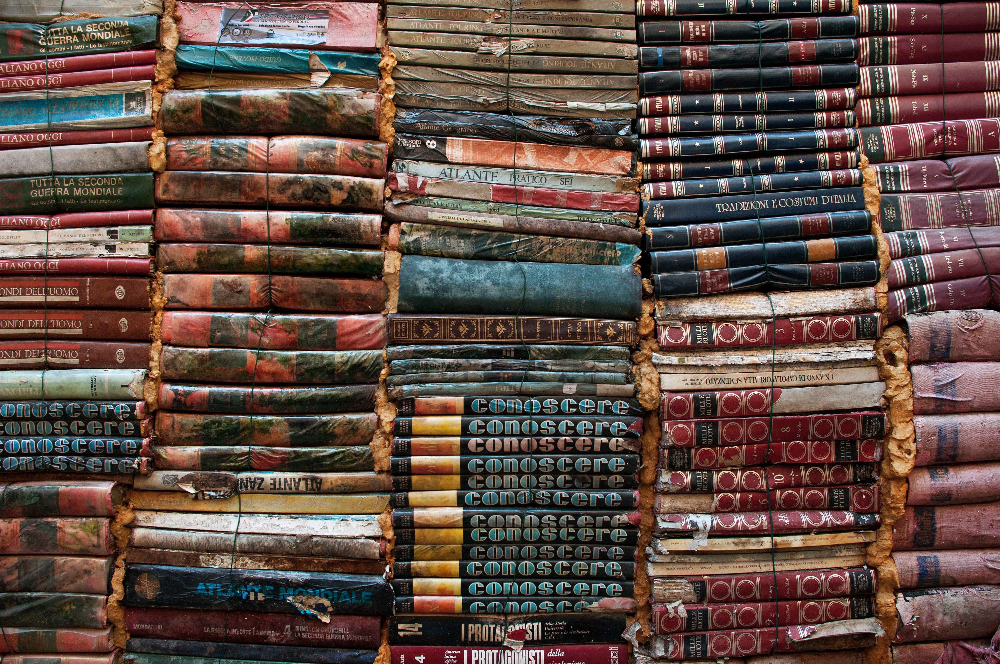 green banking books on a shelf