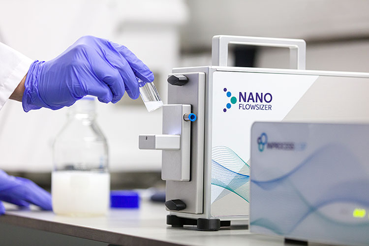 laboratory setup with nanoparticle equipment