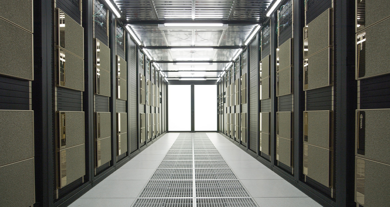 supercomputer server room GPUs