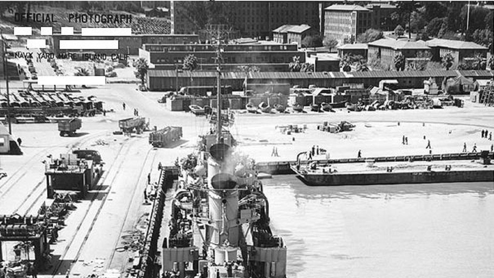 historic maritime shipyard, naval submarine facility, old port town