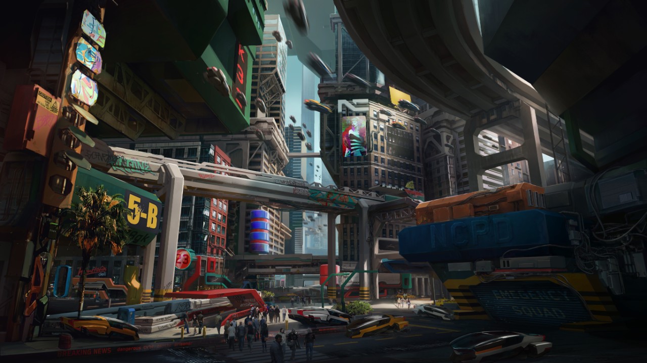 urban cityscape with modern gaming elements