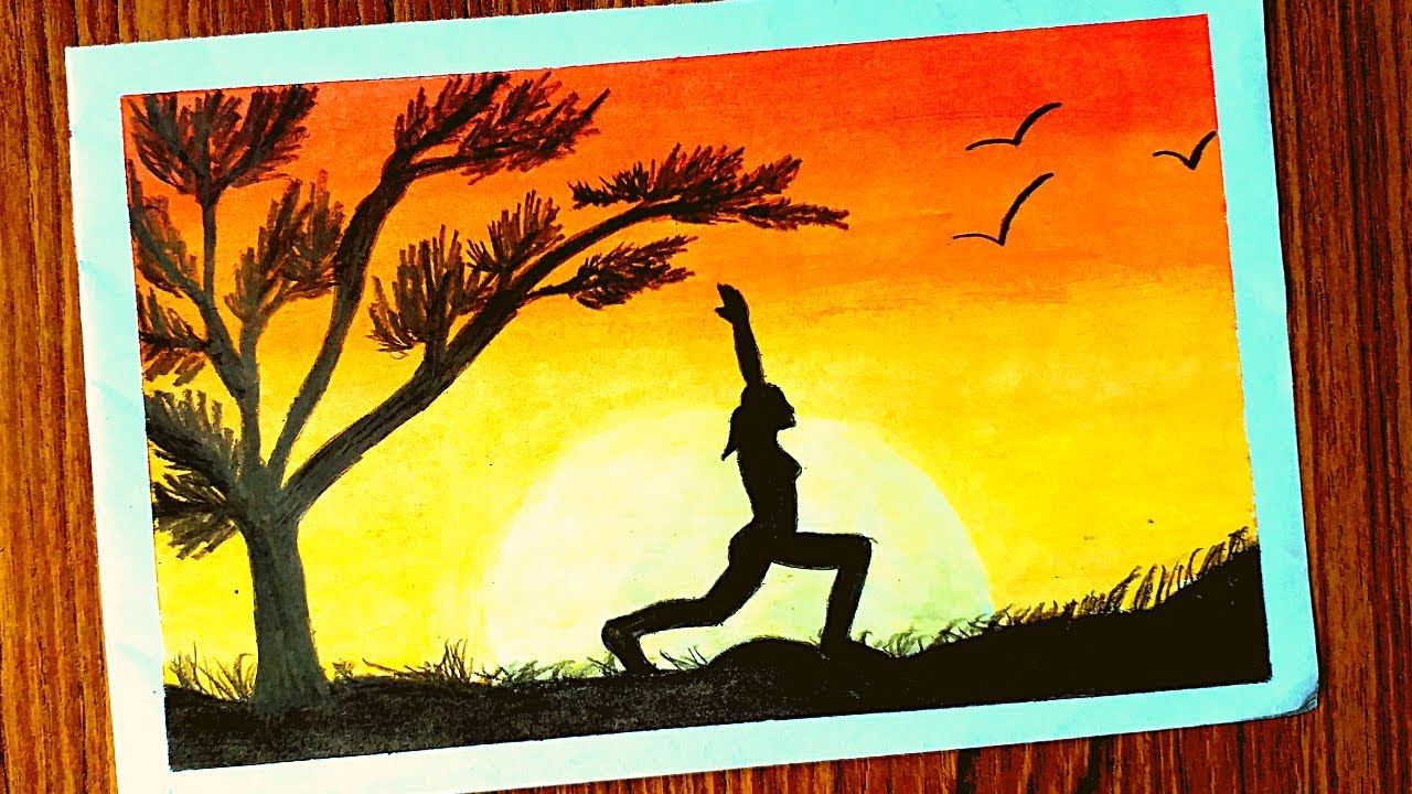 sunrise yoga scenery