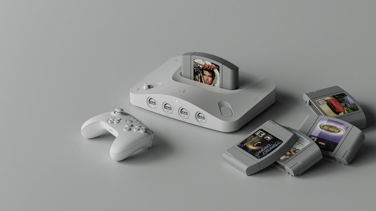 vintage gaming console with physical objects