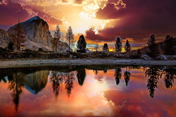 mountain landscape with dramatic skies