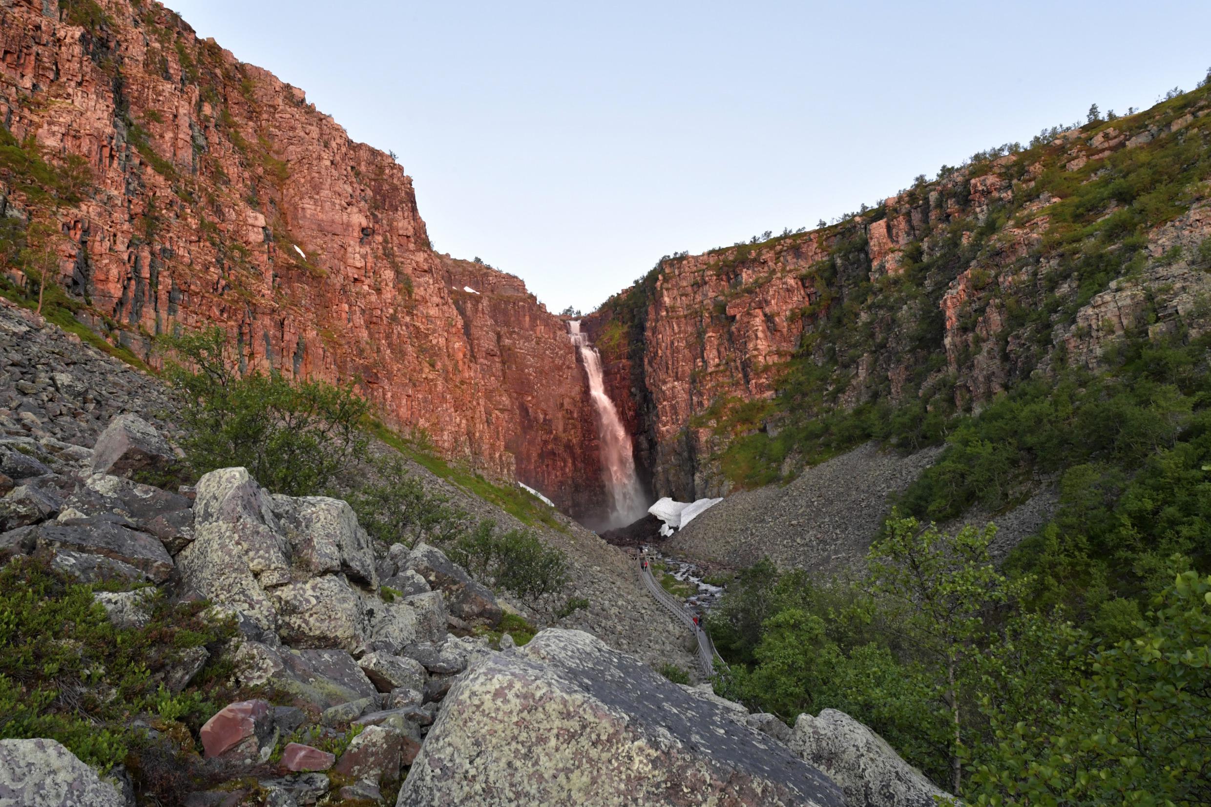 Swedish nature reserve landscape with rocky cliffs