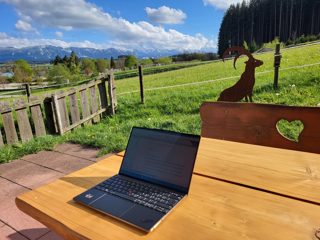 landscape with book and laptop