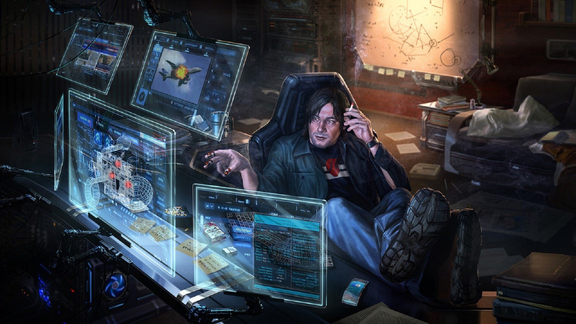 cyberpunk digital hacker technology