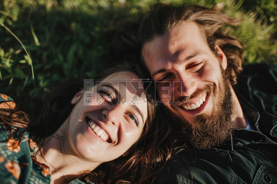 happy couple outdoors