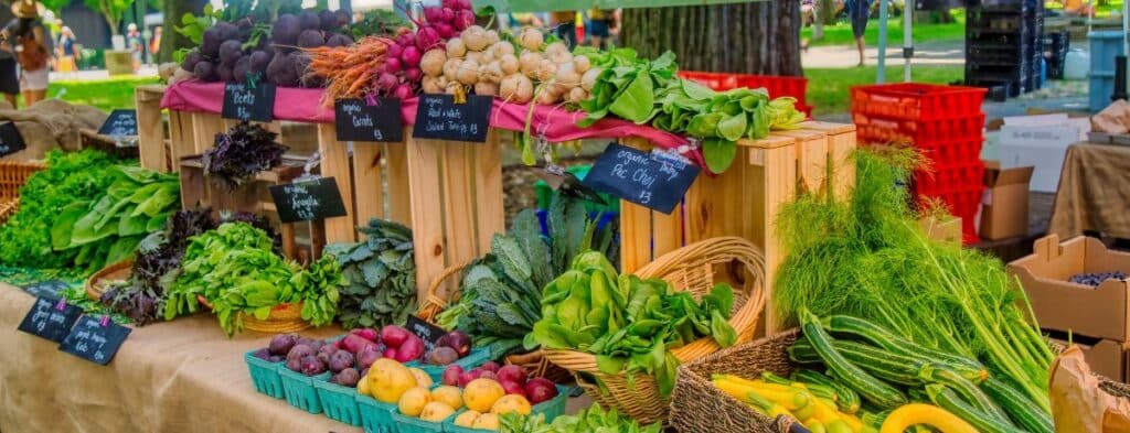 vibrant fruits vegetables market
