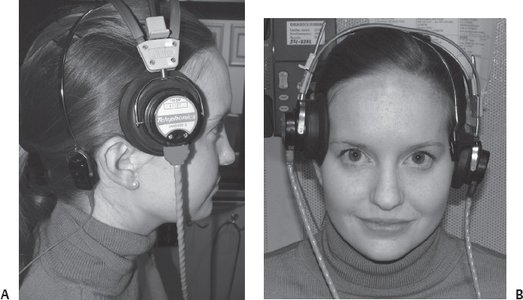 medical nurse audiometry hearing test setup