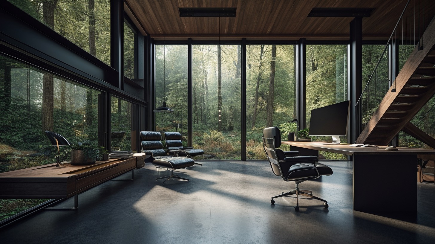 scenic office space with nature view