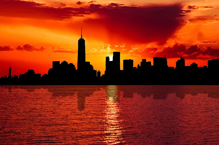 sunset urban landscape