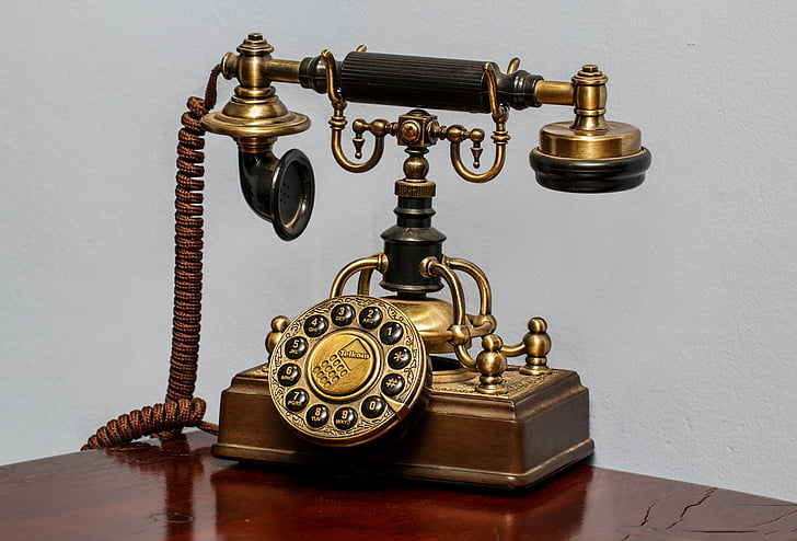 scenic photograph of telephone vintage communication