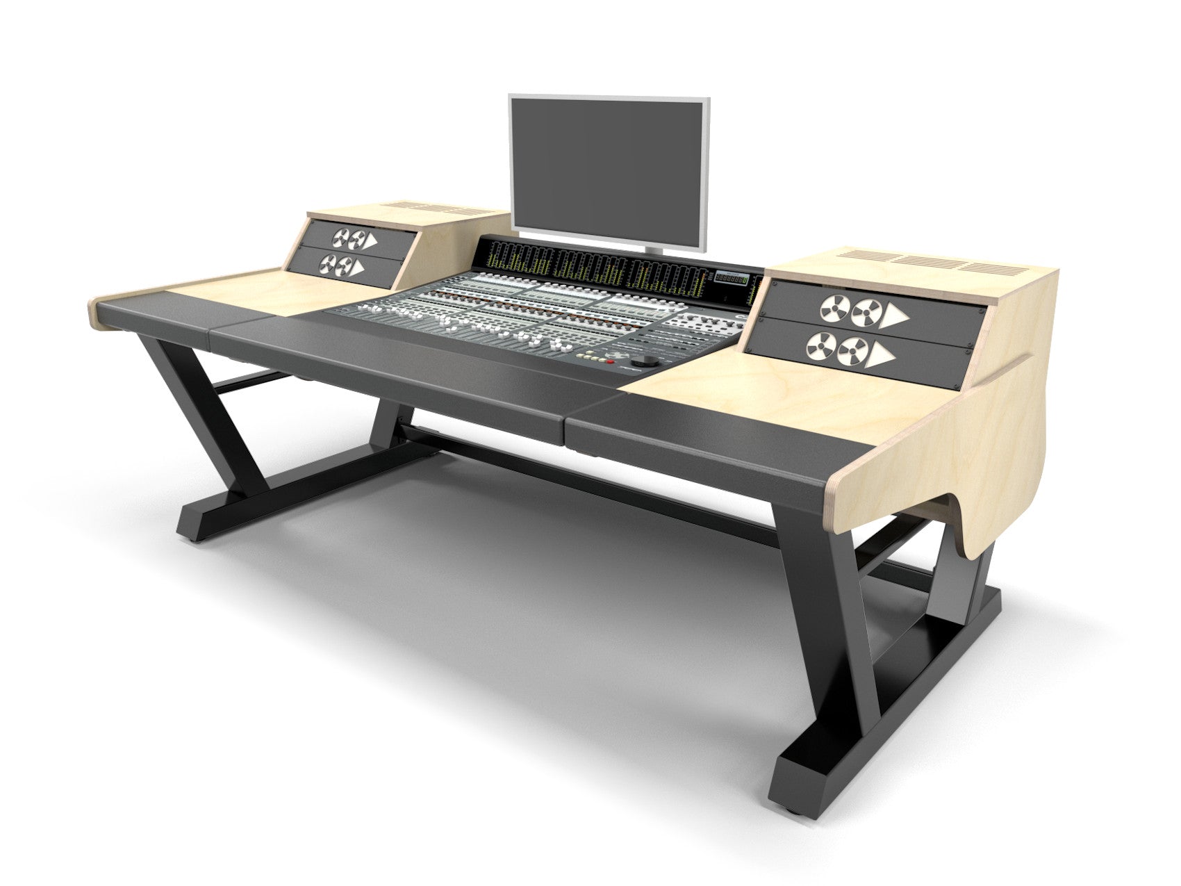 console application desk with computer