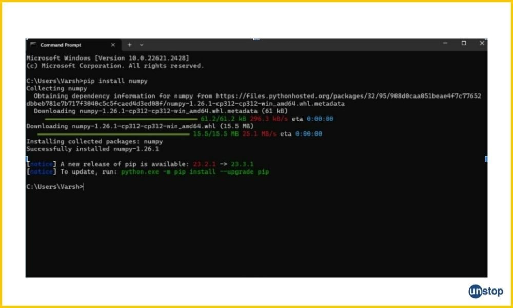 Python code snippet showing print('Hello, World!')