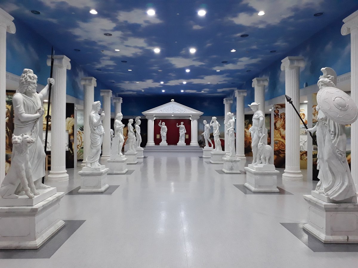 greek mythology scenery and statues