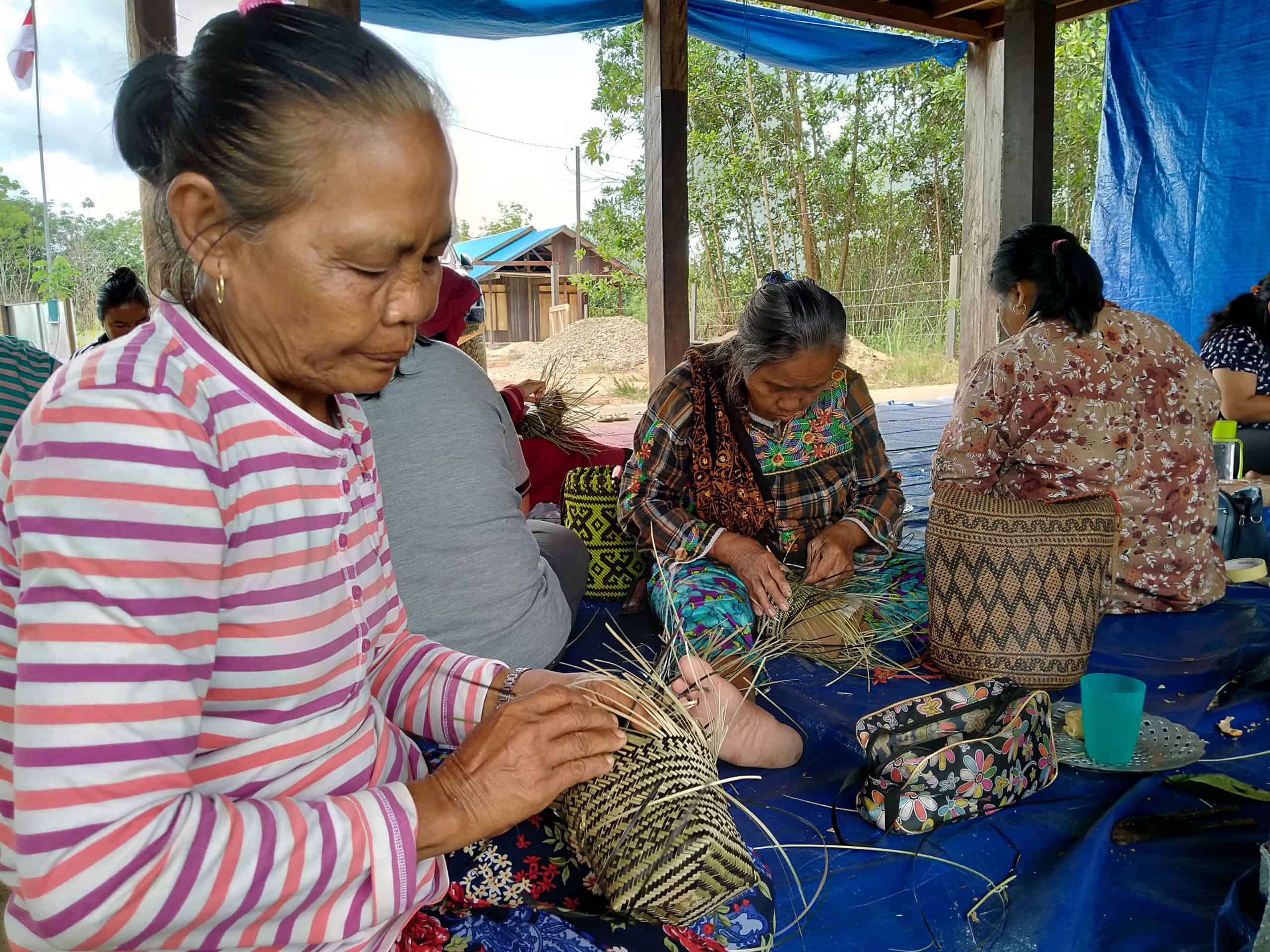 indigenous people crafting handicrafts