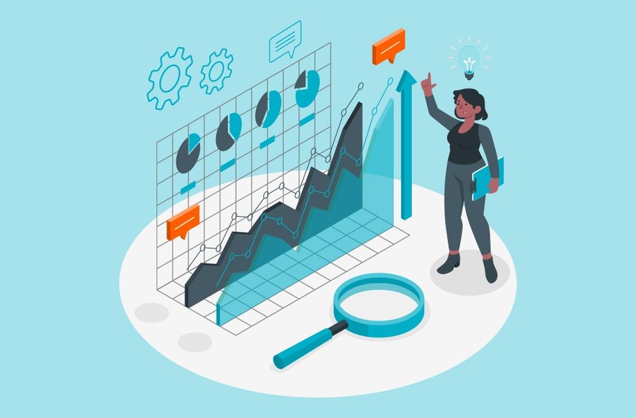 Representación visual de la analítica de datos en el contexto empresarial.