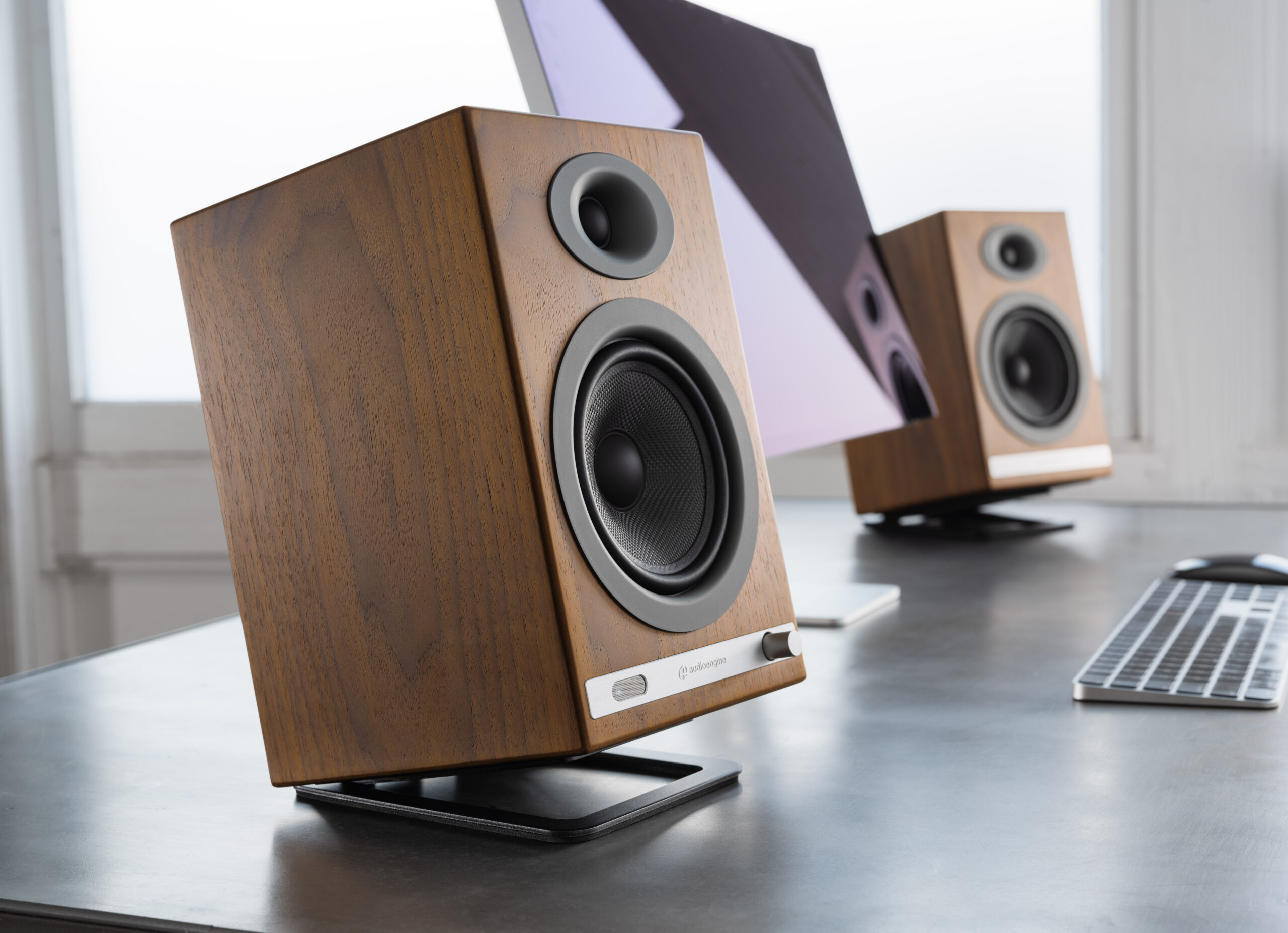 modern audio devices and hi fi speakers
