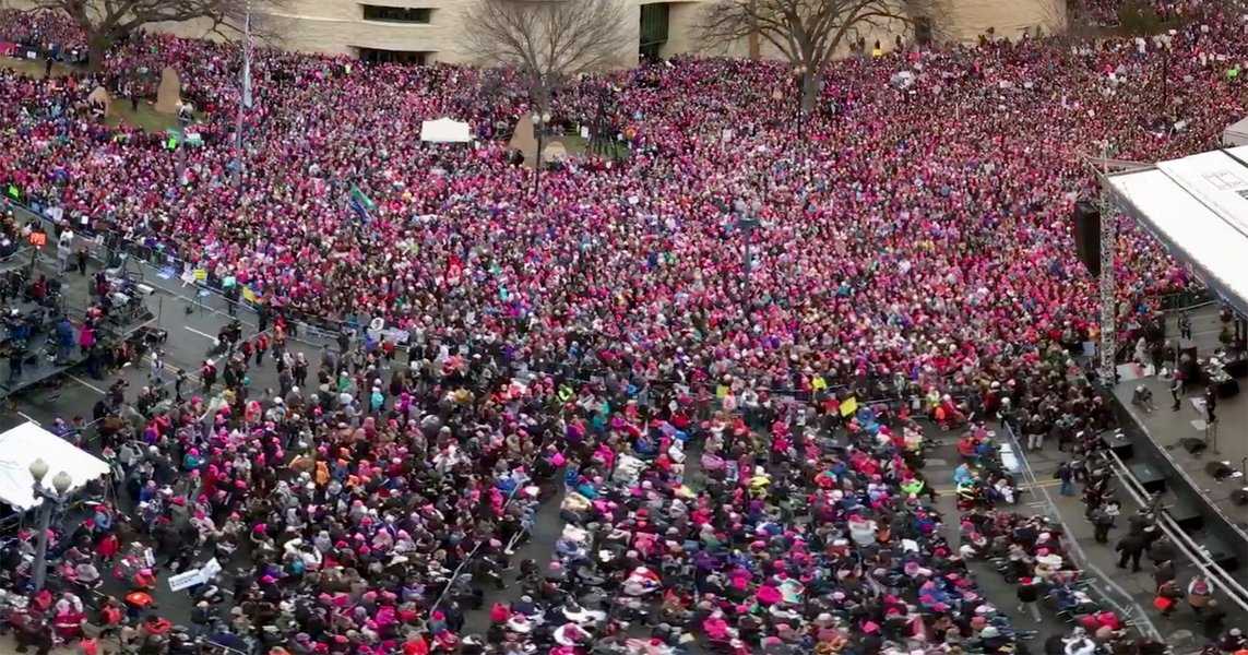Comparison of Inauguration vs Women's March crowds