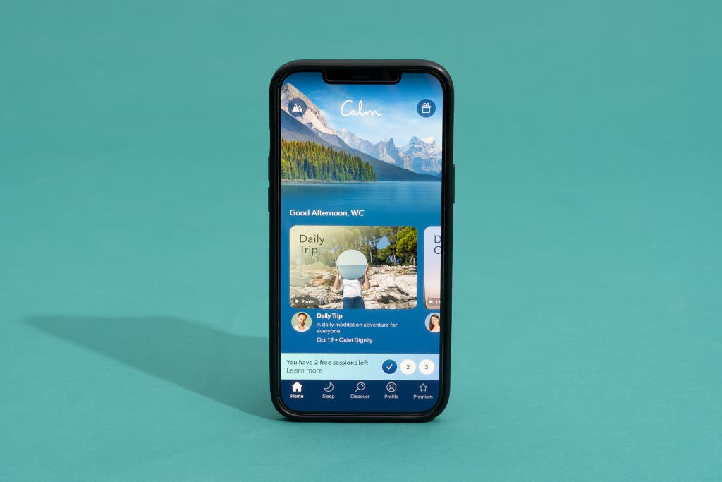 scenic nature balanced health app interface