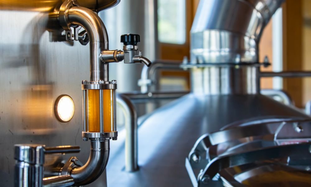 brewing equipment and beer in progress