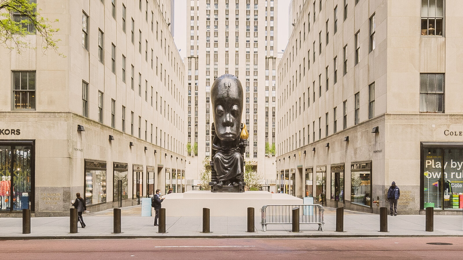 scenic urban street with inspiring public art