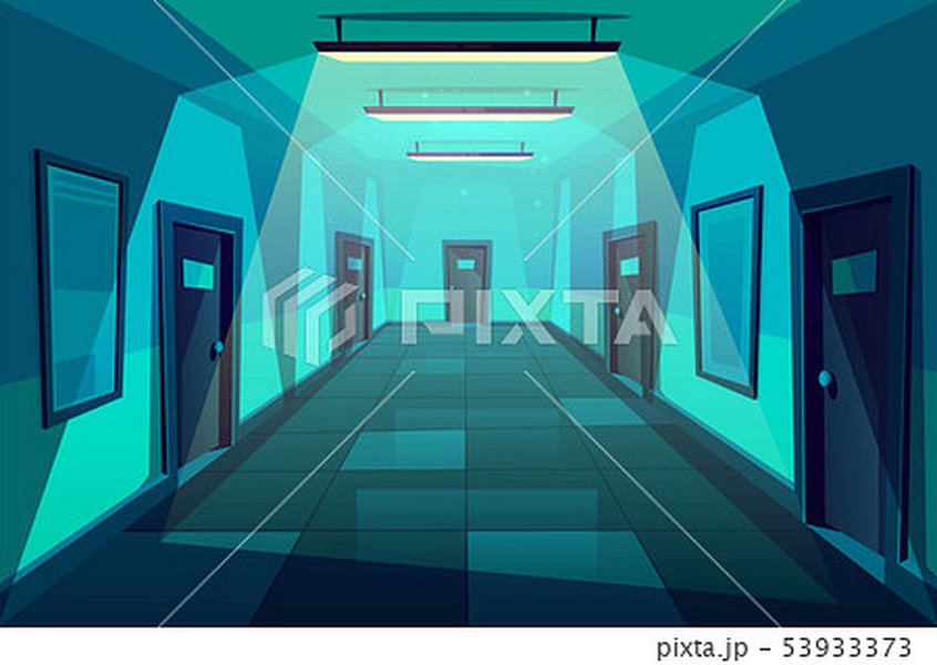 office corridor at night