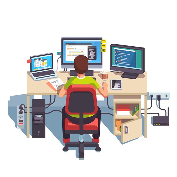 Иллюстрация программиста за работой