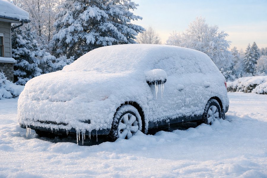 A frosty morning underscores the importance of clear visibility for safe driving.