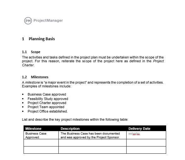project planning documents