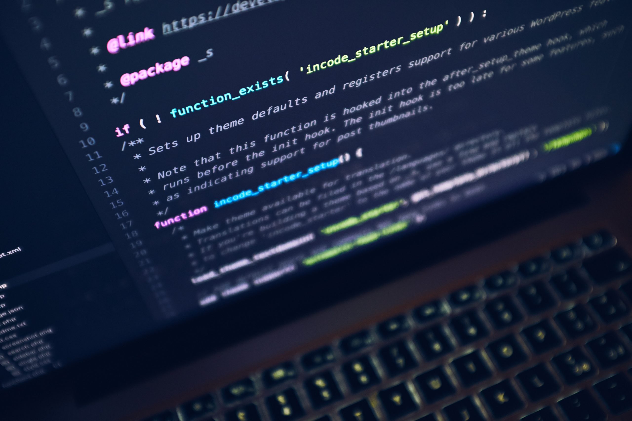 Laptop and code on screen