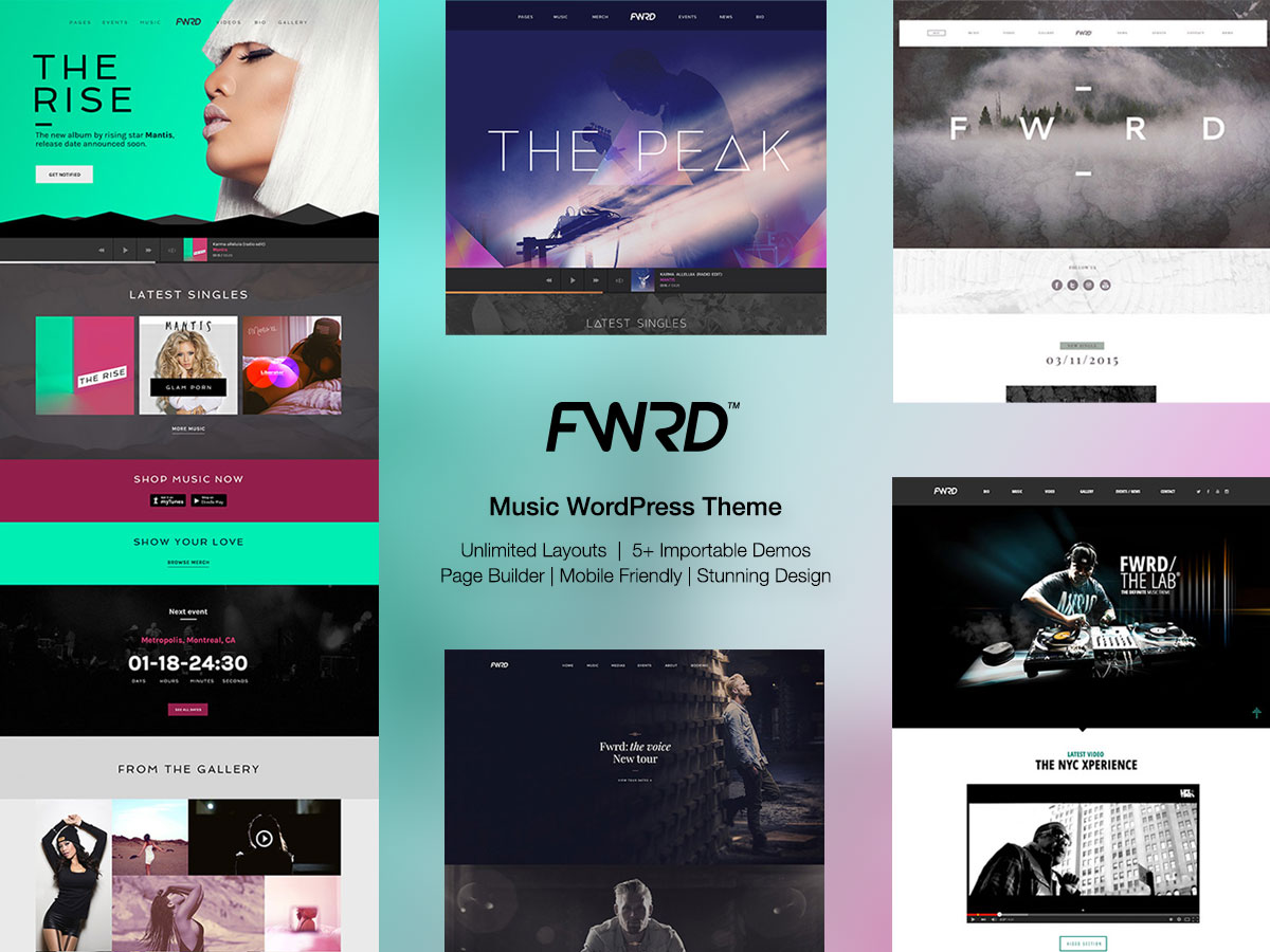 modern music web design elements