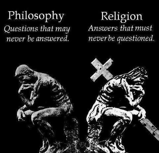 Symbolic representation of philosophy vs religion