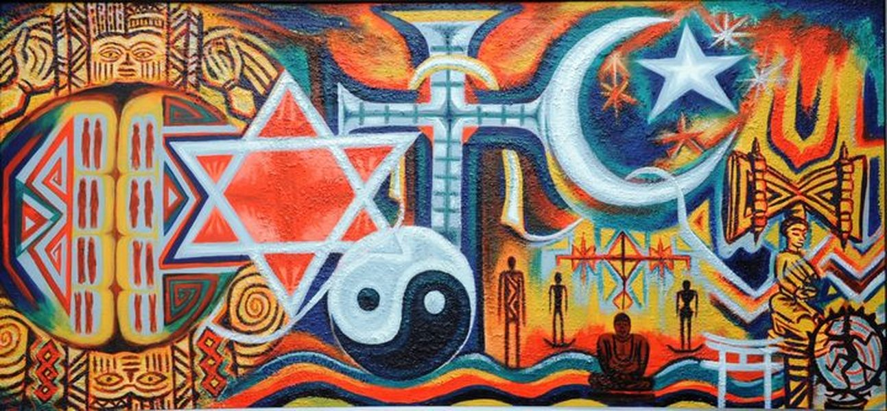 Artistic representation of sacred symbols