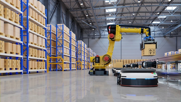 industrial robots production floor